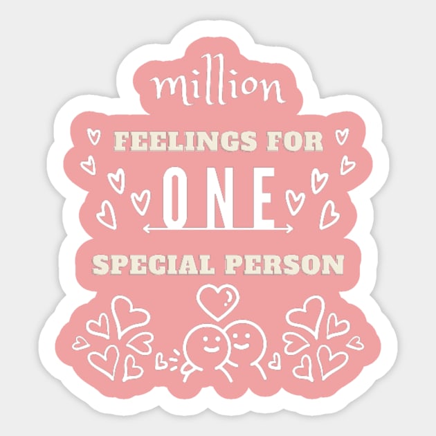 Happy Valentines million feelings for one special person Sticker by alaarasho